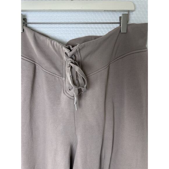 Victorias Secret Cotton Fleece Lace Up High Waist Joggers Pants XXL TAN Mocha - Picture 2 of 15